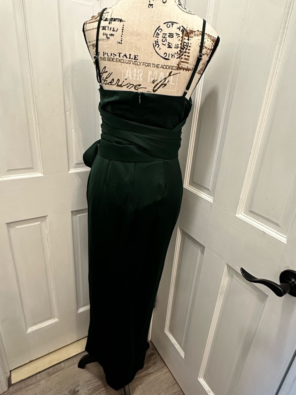 💚 Emerald Green Satin Wrap Dress | 2 Ways to Wear 💚 - Picture 7 of 9